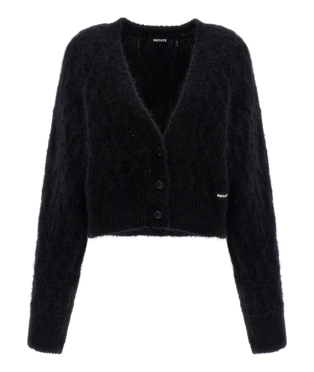 ROTATE Черный шерстяной кардиган, фото 1