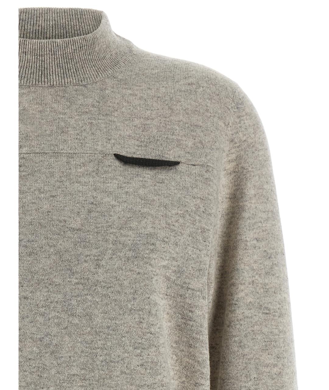 BRUNELLO CUCINELLI Серый кашемировый джемпер / свитер, фото 3