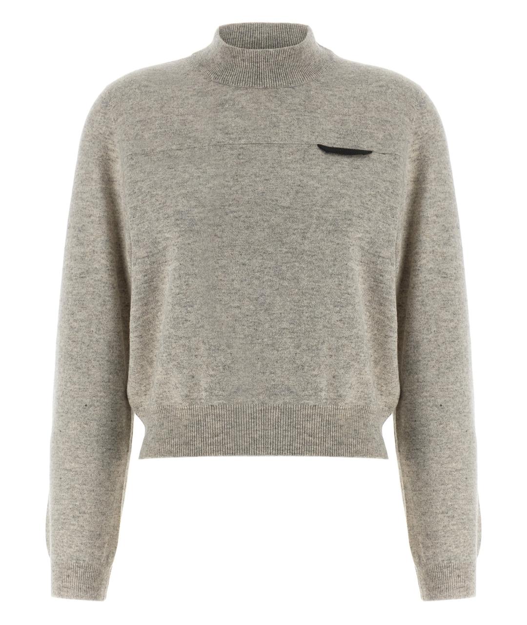 BRUNELLO CUCINELLI Серый кашемировый джемпер / свитер, фото 1