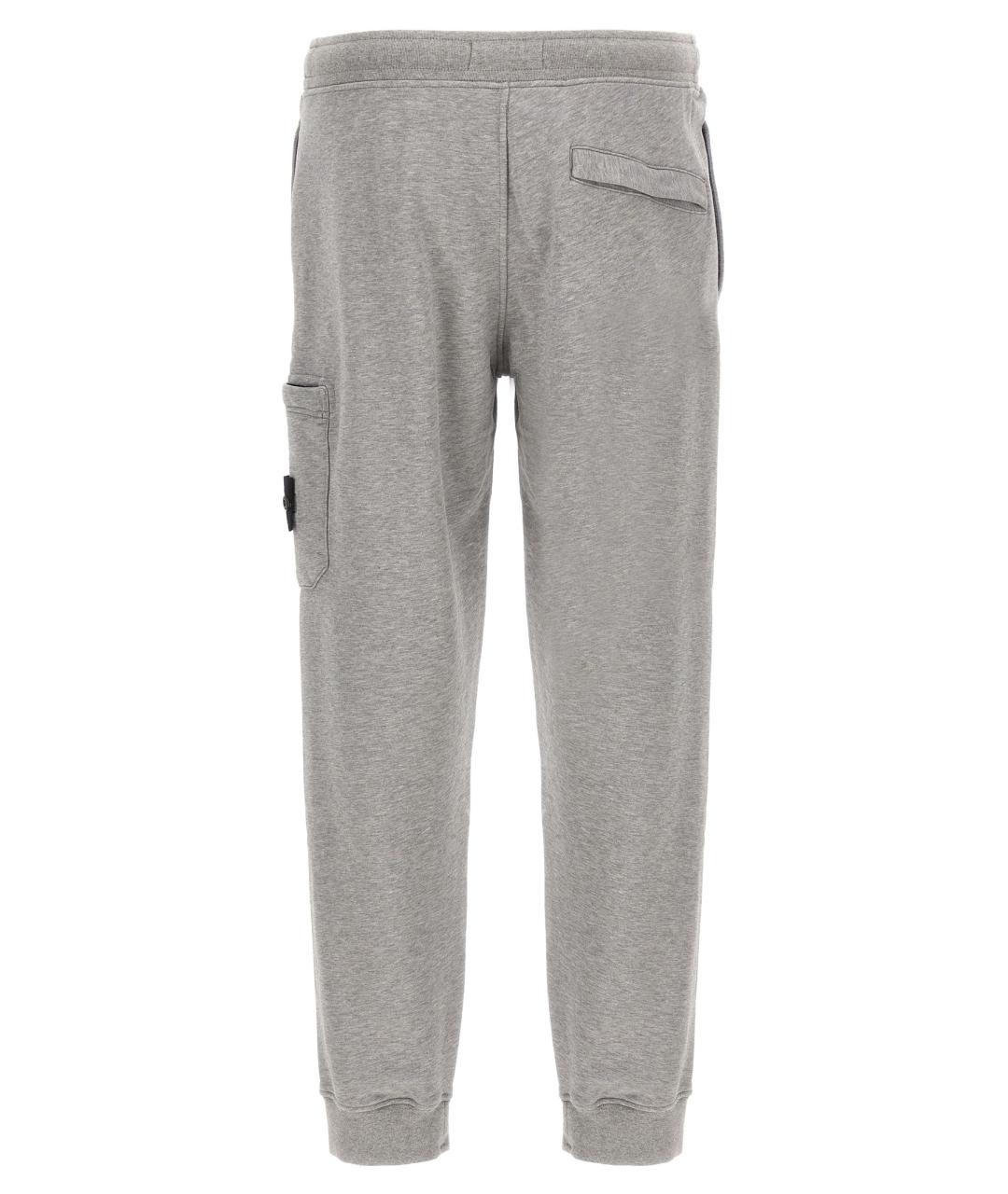 STONE ISLAND Серые хлопковые повседневные брюки, фото 2