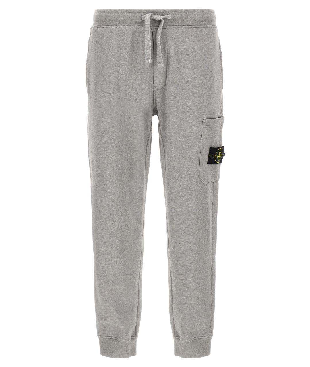 STONE ISLAND Серые хлопковые повседневные брюки, фото 1