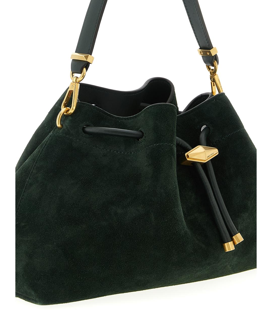 JIMMY CHOO Зеленая замшевая сумка через плечо, фото 3
