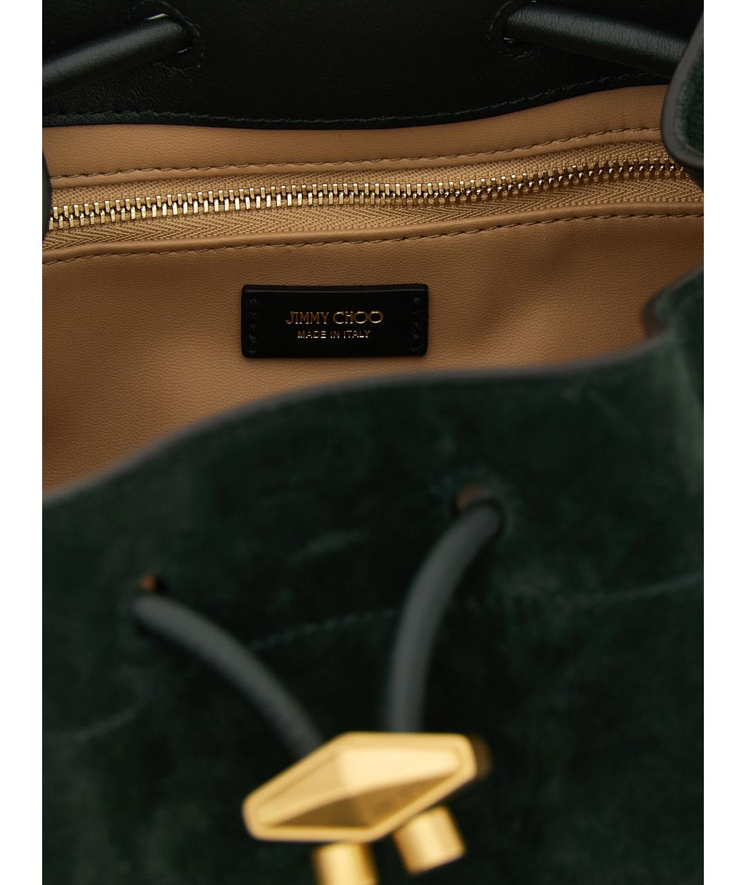 JIMMY CHOO Зеленая замшевая сумка через плечо, фото 4