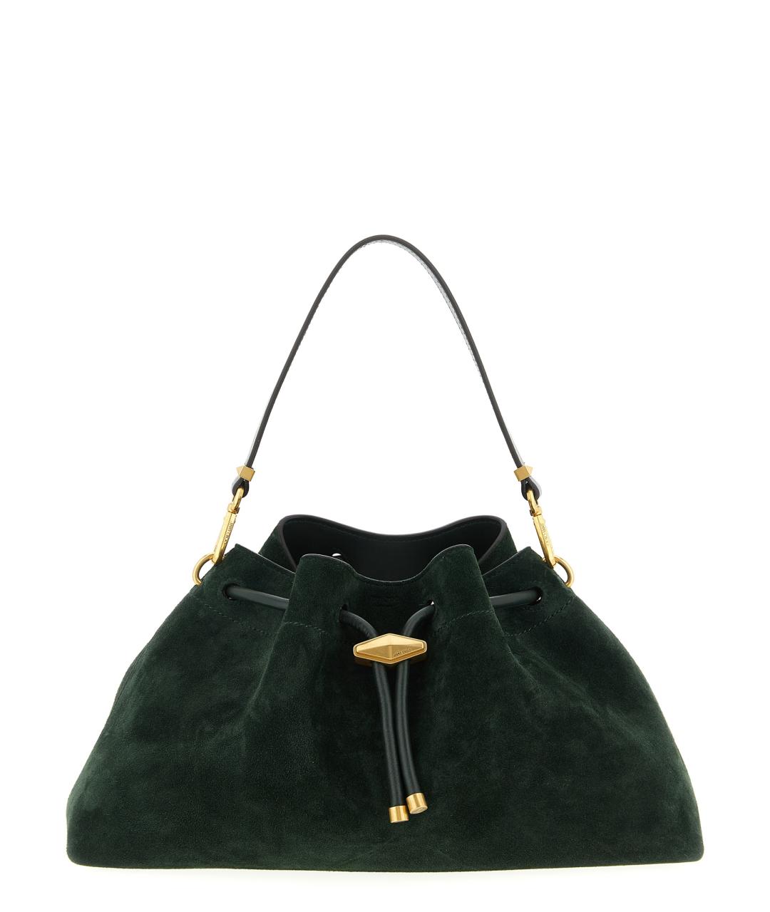 JIMMY CHOO Зеленая замшевая сумка через плечо, фото 1