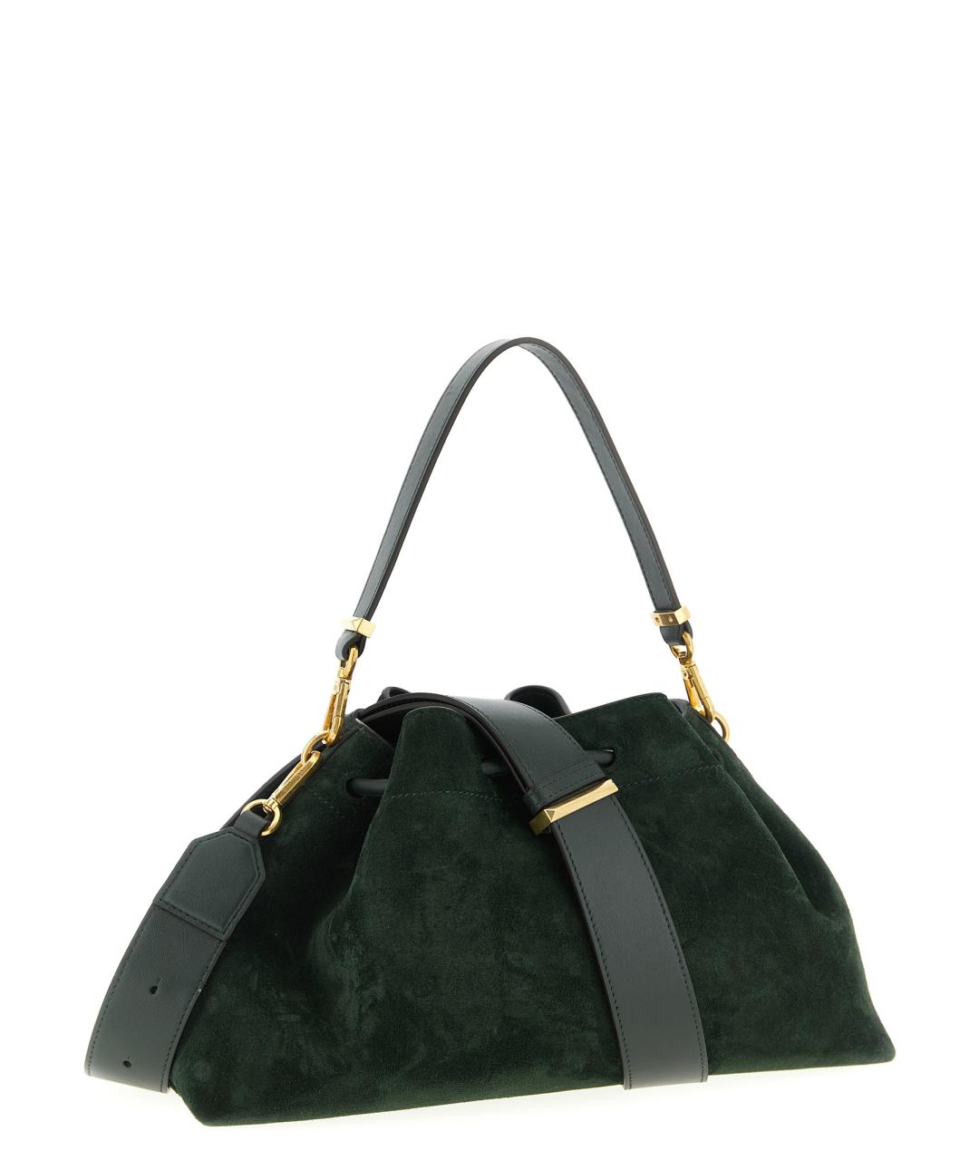 JIMMY CHOO Зеленая замшевая сумка через плечо, фото 2