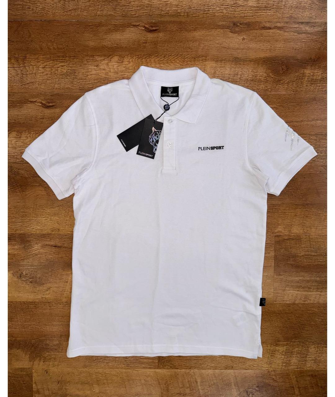 PLEIN SPORT Белое хлопковое поло с коротким рукавом, фото 9