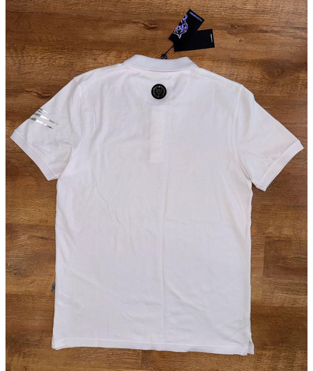 PLEIN SPORT Белое хлопковое поло с коротким рукавом, фото 2