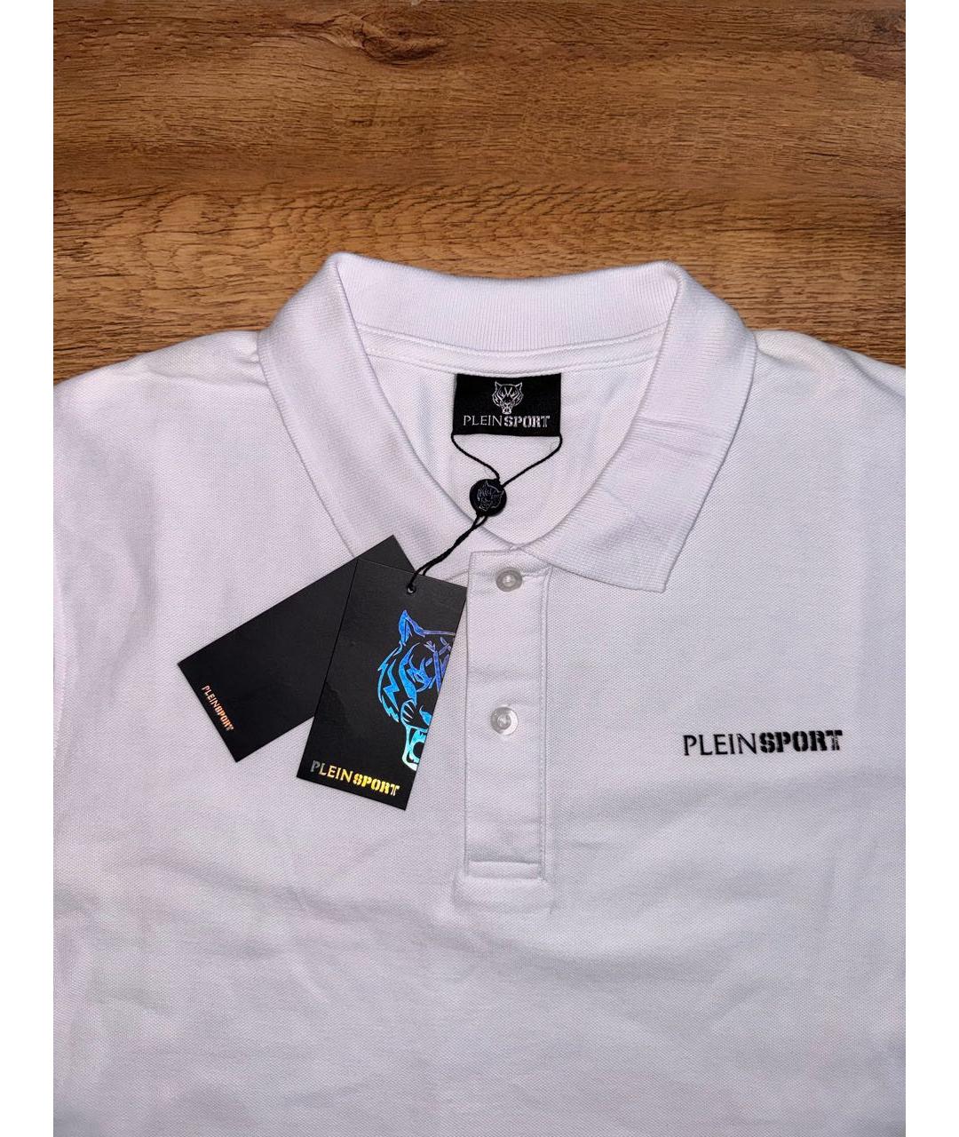 PLEIN SPORT Белое хлопковое поло с коротким рукавом, фото 3