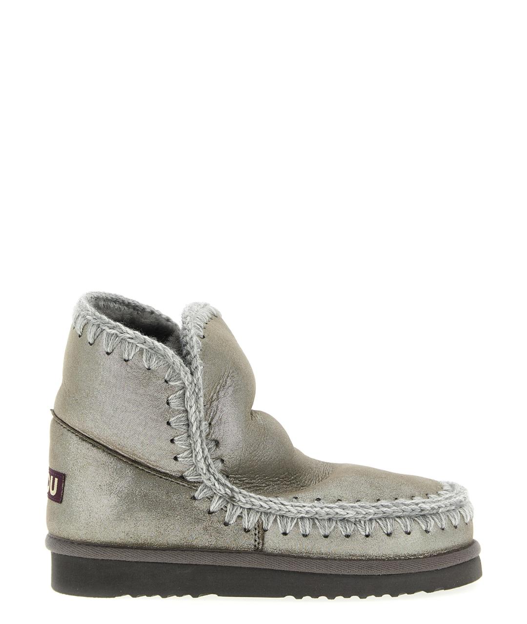 MOU Серебряные кожаные ботинки, фото 1