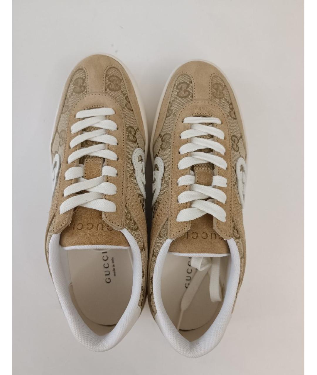 GUCCI Бежевые текстильные кеды, фото 3