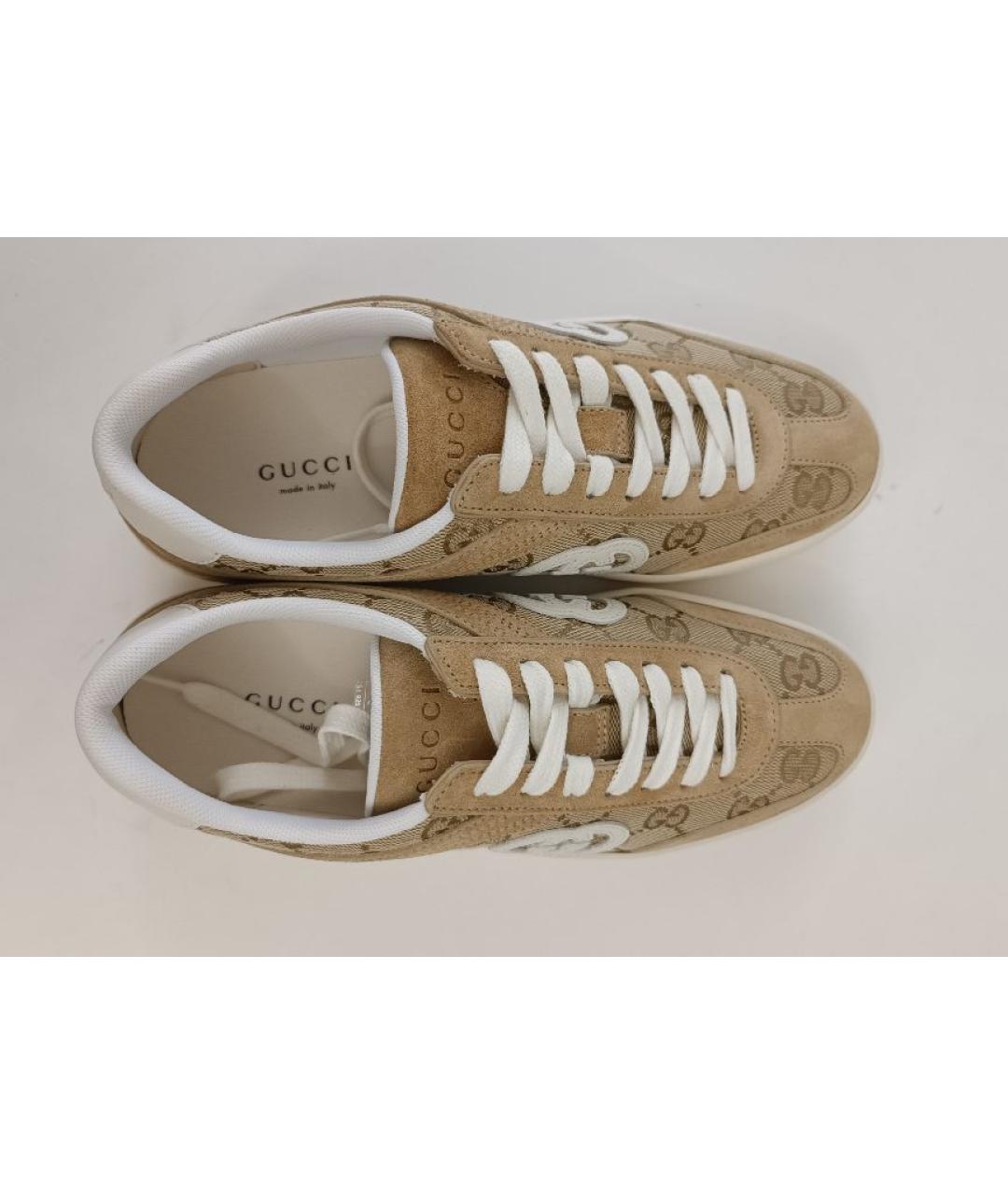 GUCCI Бежевые текстильные кеды, фото 2