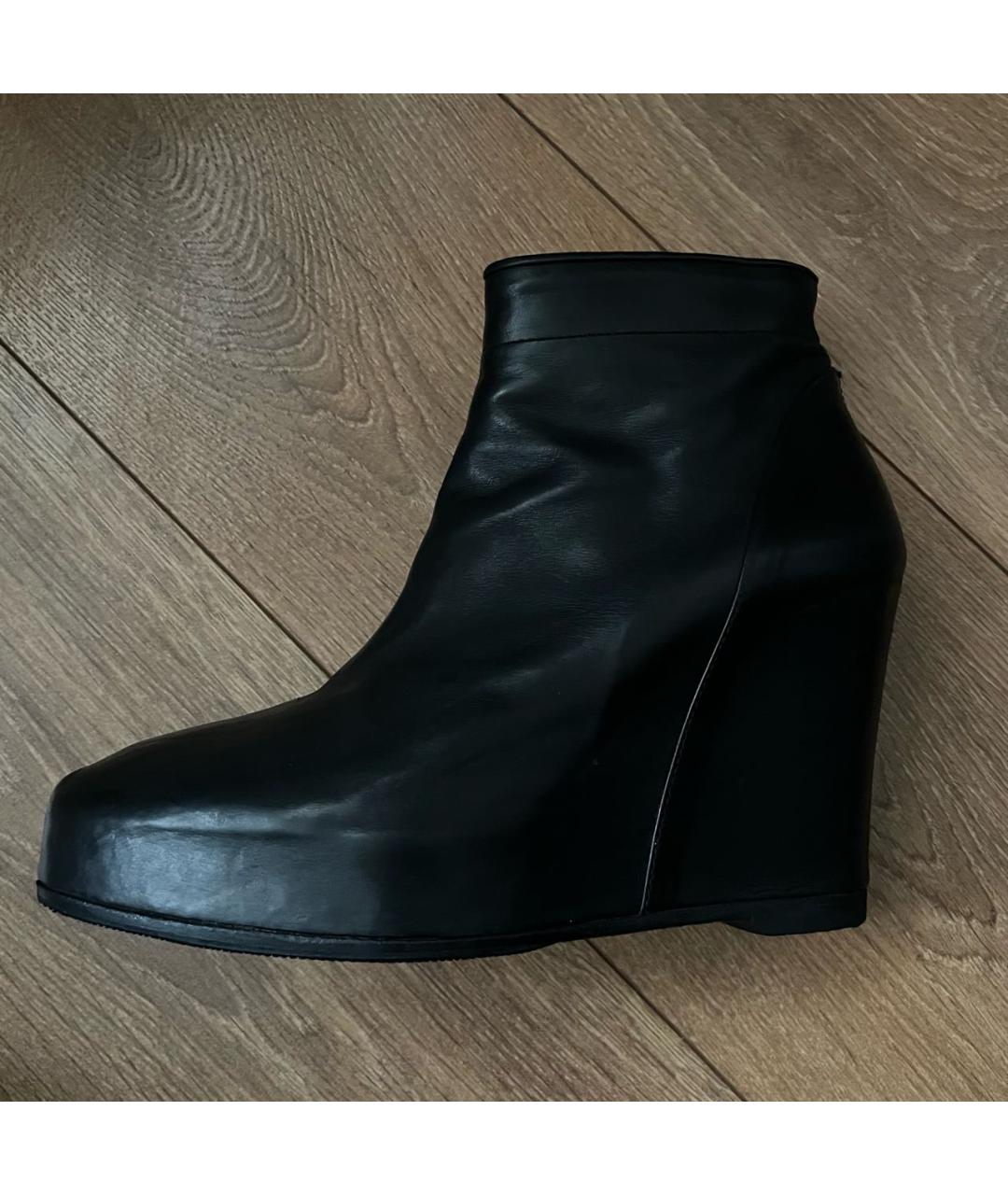 ANN DEMEULEMEESTER Черные кожаные ботильоны, фото 9