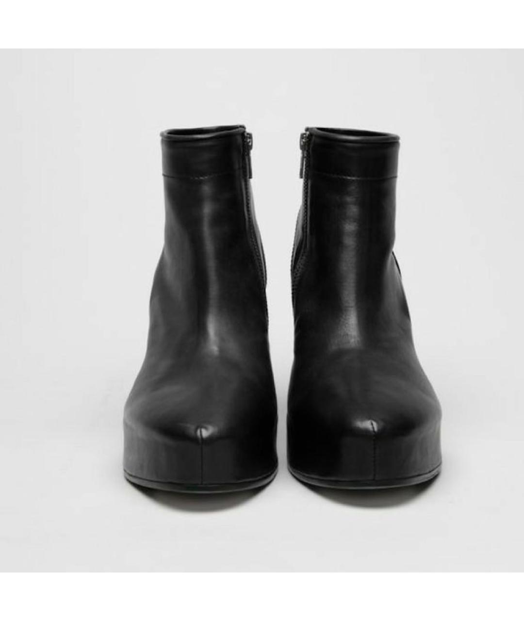 ANN DEMEULEMEESTER Черные кожаные ботильоны, фото 6