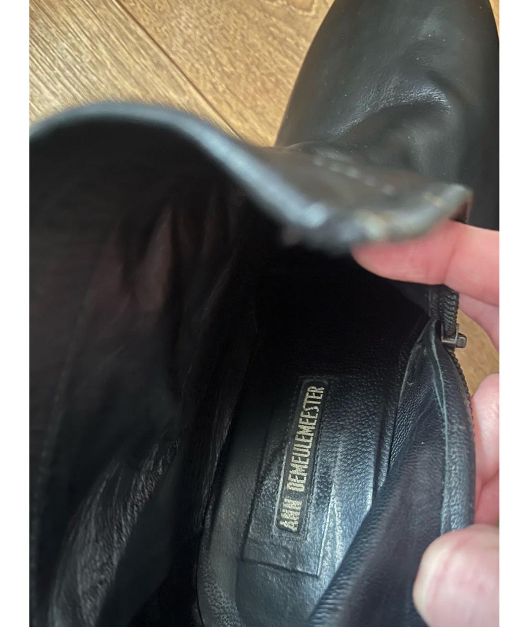 ANN DEMEULEMEESTER Черные кожаные ботильоны, фото 4