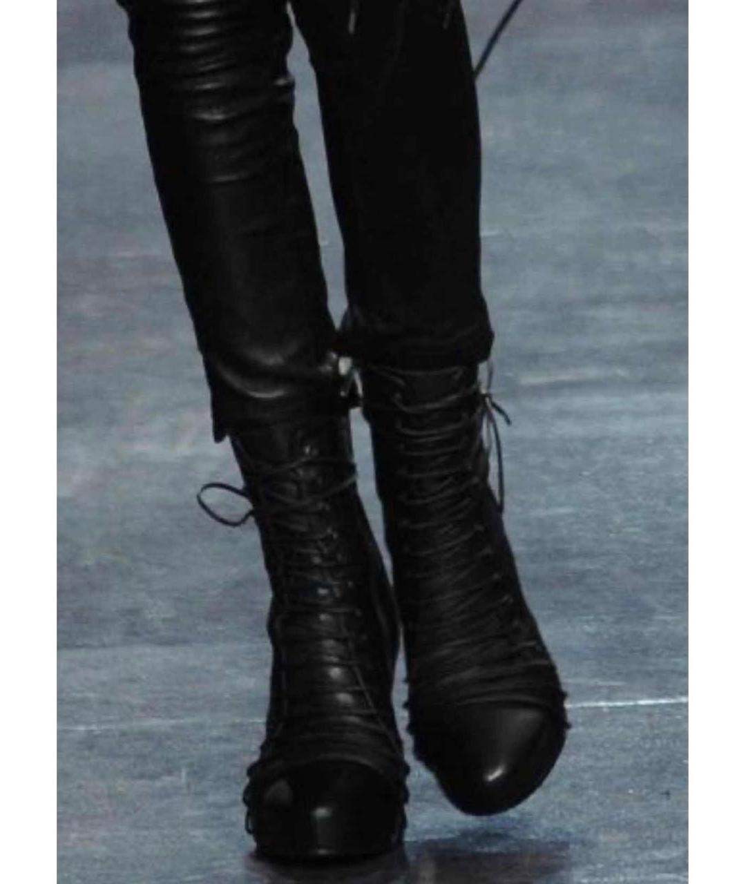 ANN DEMEULEMEESTER Черные кожаные ботильоны, фото 8