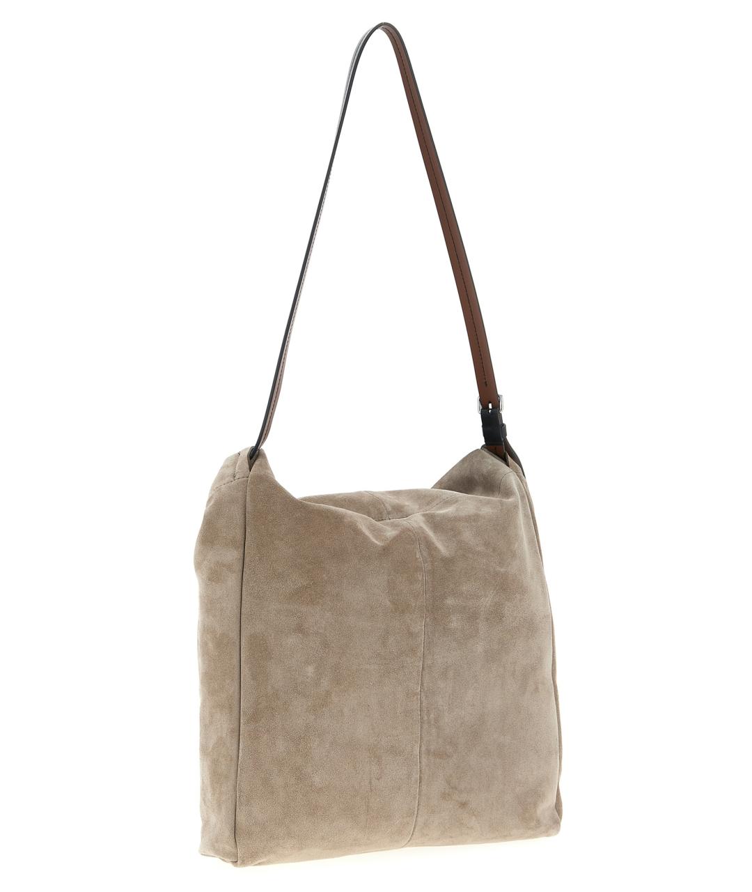 MAISON MARGIELA Бежевая замшевая сумка на плечо, фото 2