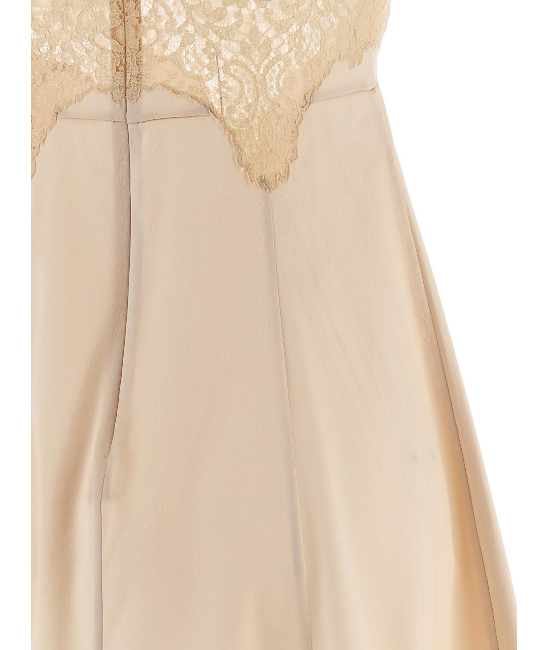 DOLCE&GABBANA Бежевое шелковое повседневное платье, фото 4