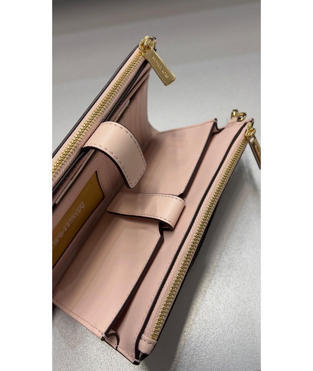 MICHAEL KORS Розовый кожаный кошелек, фото 4