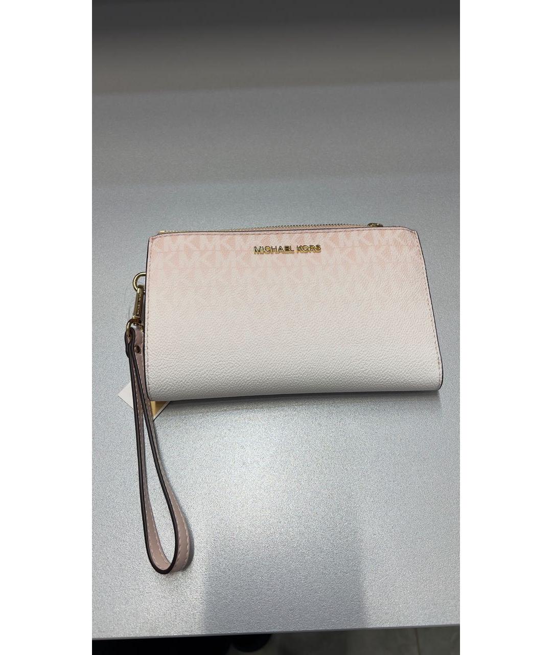 MICHAEL KORS Розовый кожаный кошелек, фото 5