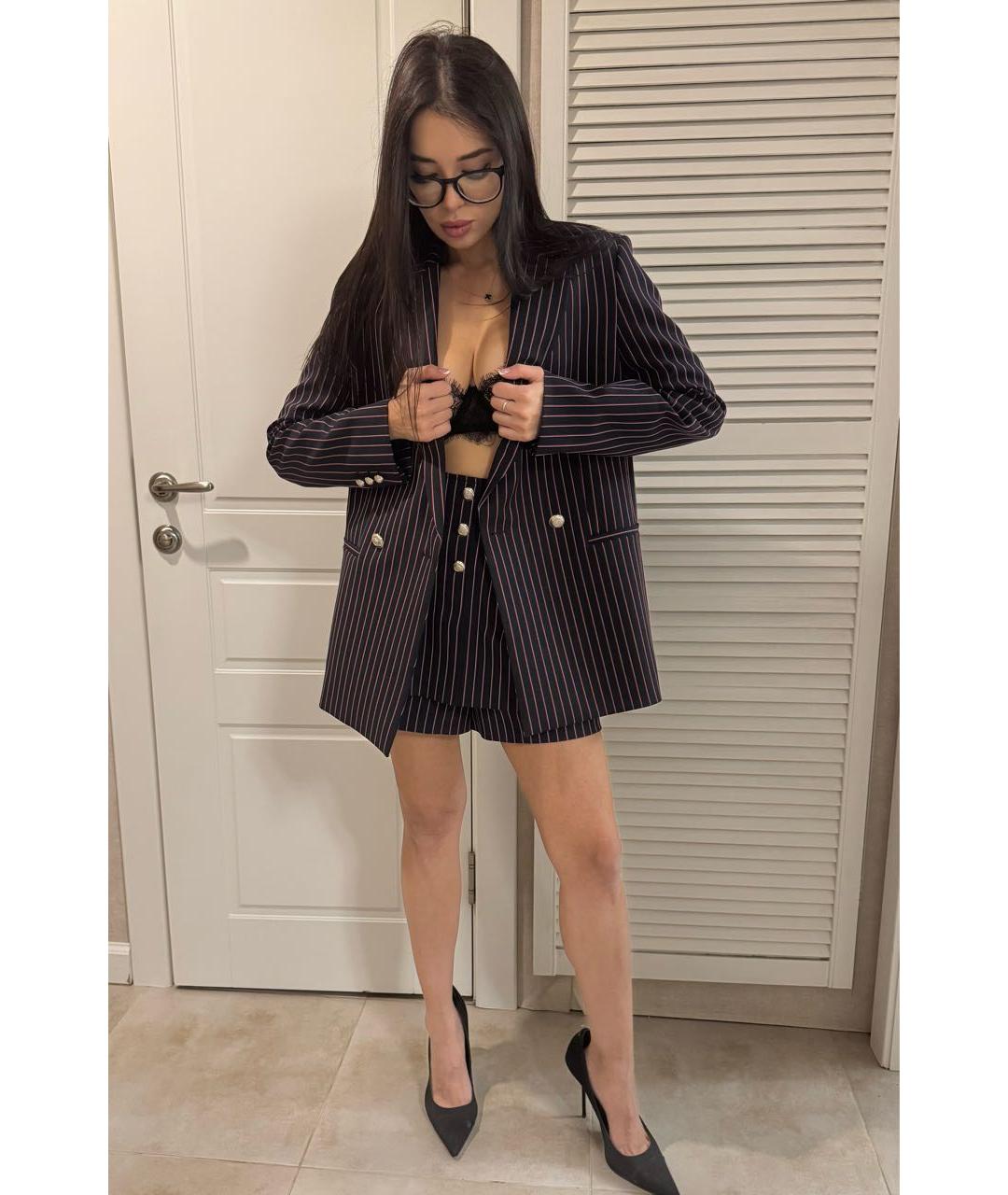 MAJE Темно-синий полиэстеровый костюм с юбками, фото 5