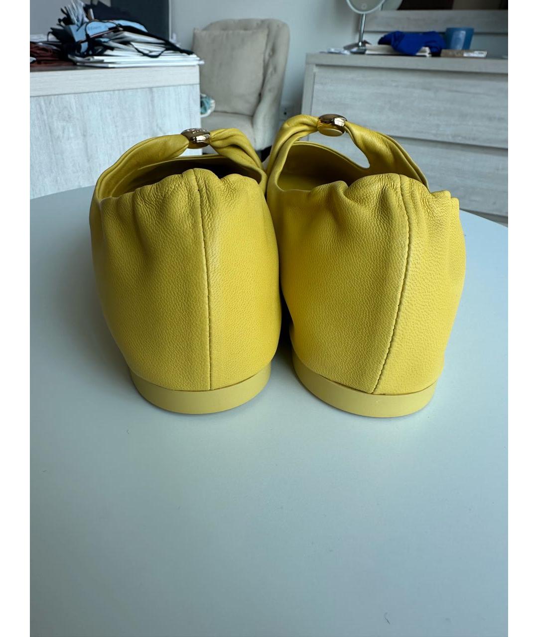 LOEWE Желтые кожаные балетки, фото 4