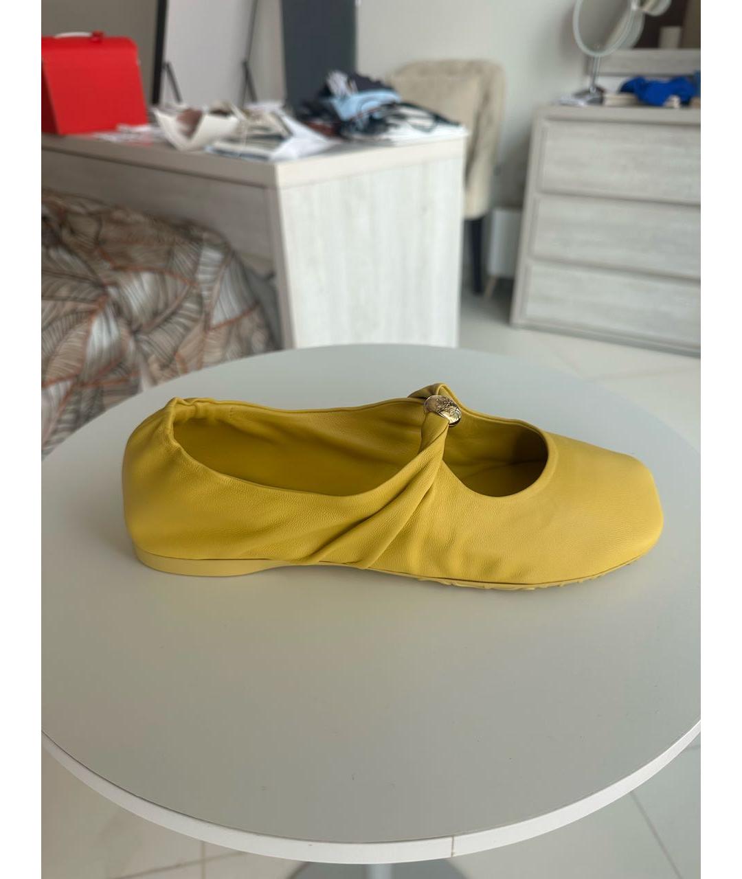 LOEWE Желтые кожаные балетки, фото 8