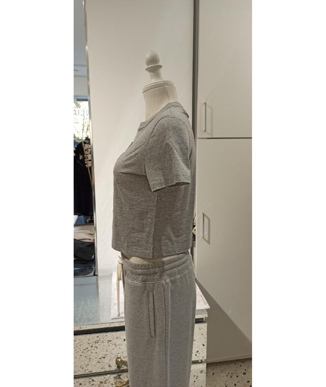 MIU MIU Серая хлопковая футболка, фото 3