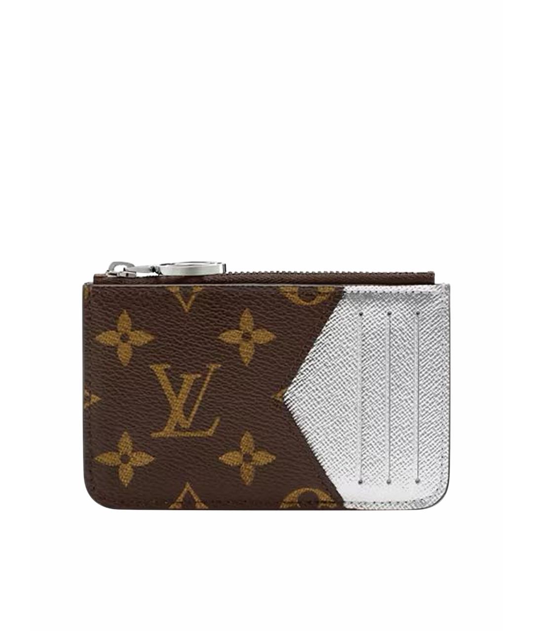 LOUIS VUITTON Коричневый кожаный кардхолдер, фото 1