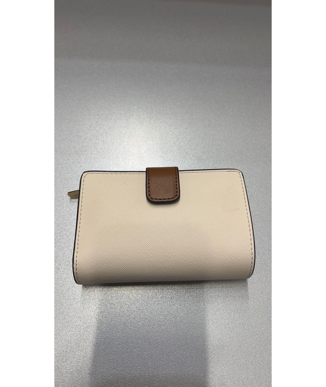 MICHAEL KORS Бежевый кожаный кошелек, фото 3