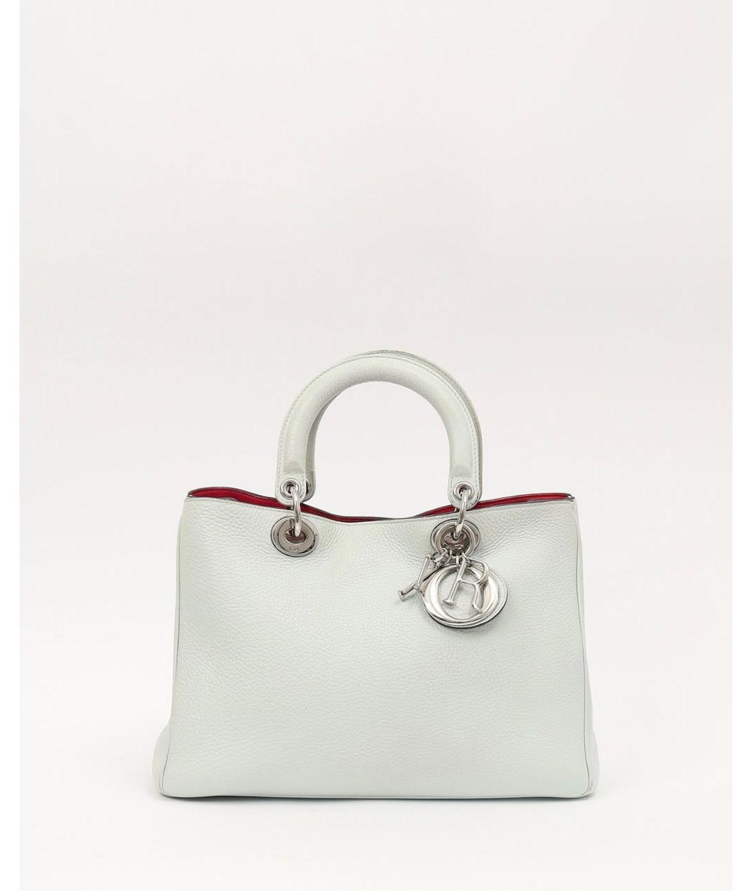 CHRISTIAN DIOR Голубая кожаная сумка тоут, фото 9