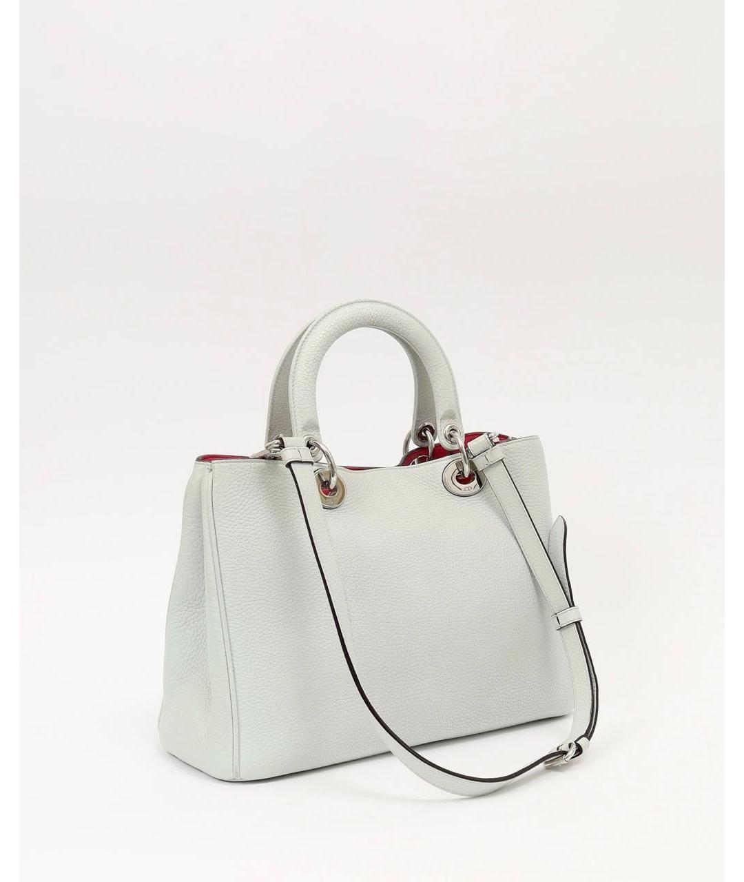 CHRISTIAN DIOR Голубая кожаная сумка тоут, фото 3