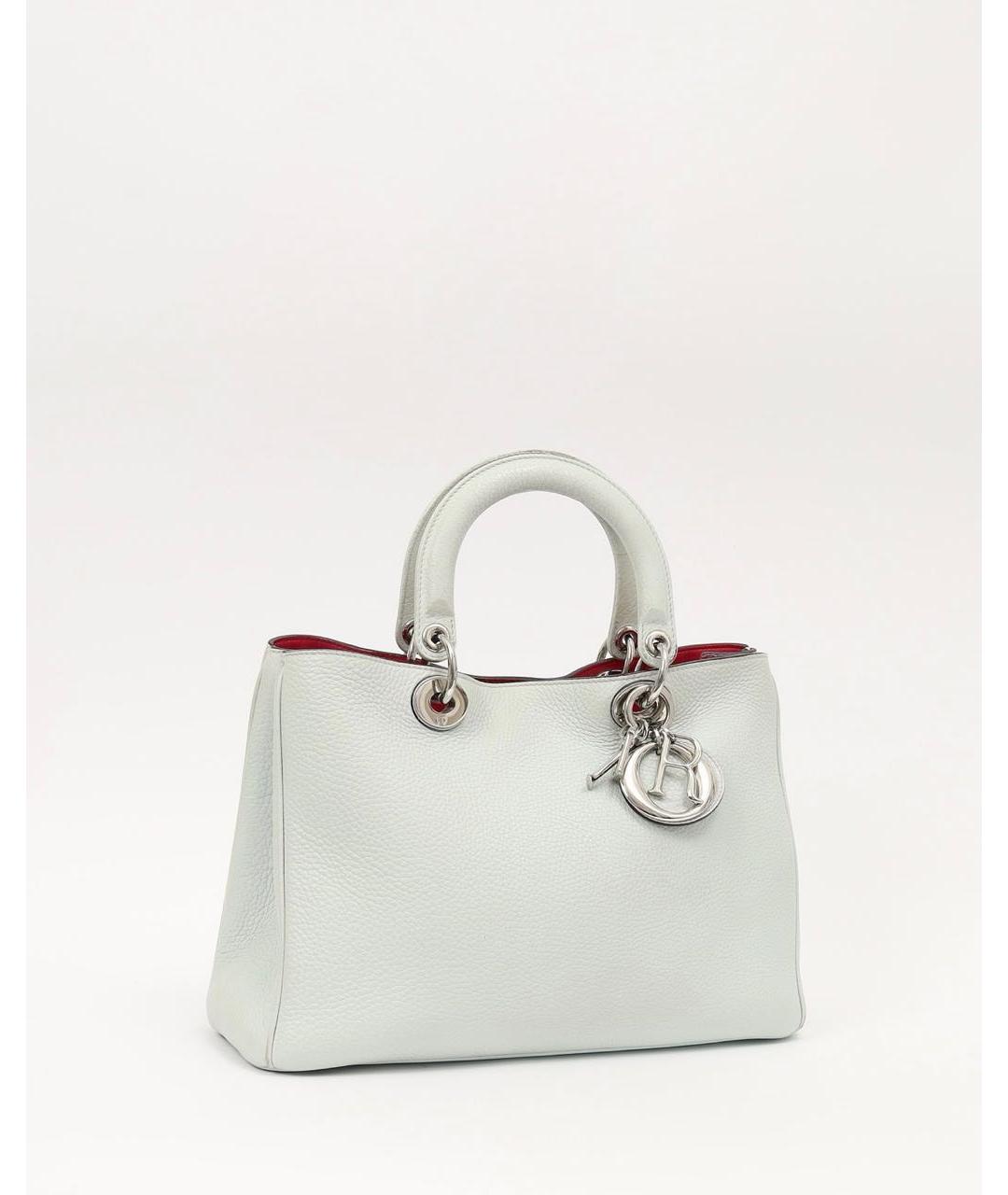 CHRISTIAN DIOR Голубая кожаная сумка тоут, фото 4