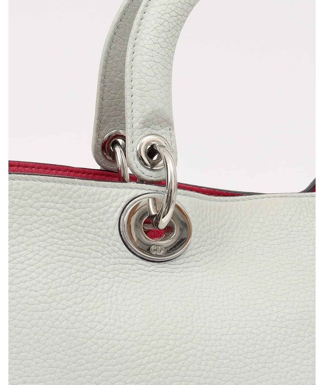 CHRISTIAN DIOR Голубая кожаная сумка тоут, фото 7