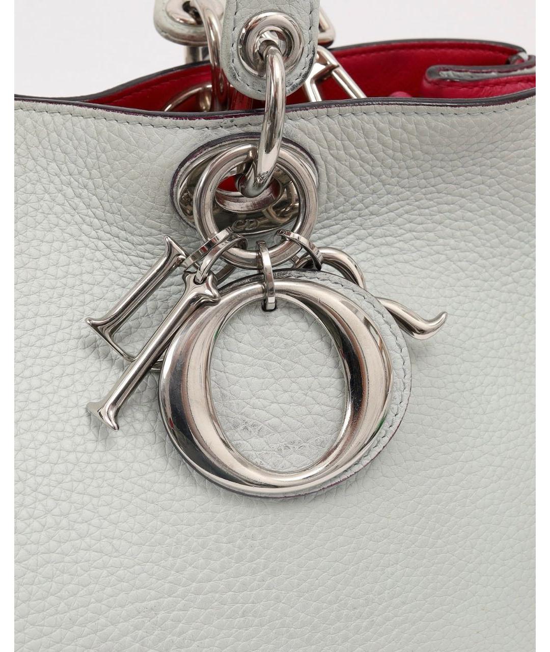 CHRISTIAN DIOR Голубая кожаная сумка тоут, фото 6