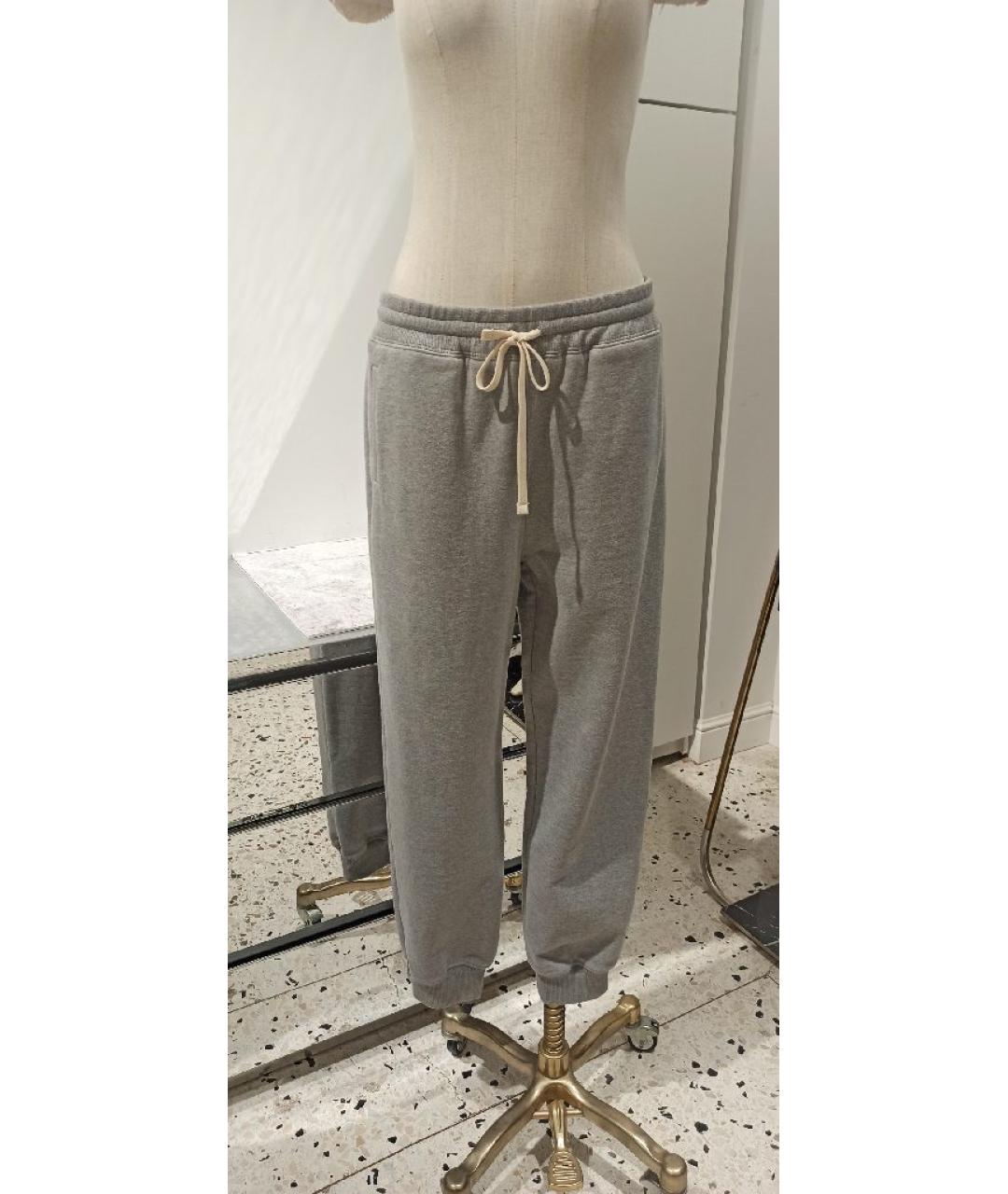 MIU MIU Серые хлопковые спортивные брюки и шорты, фото 2