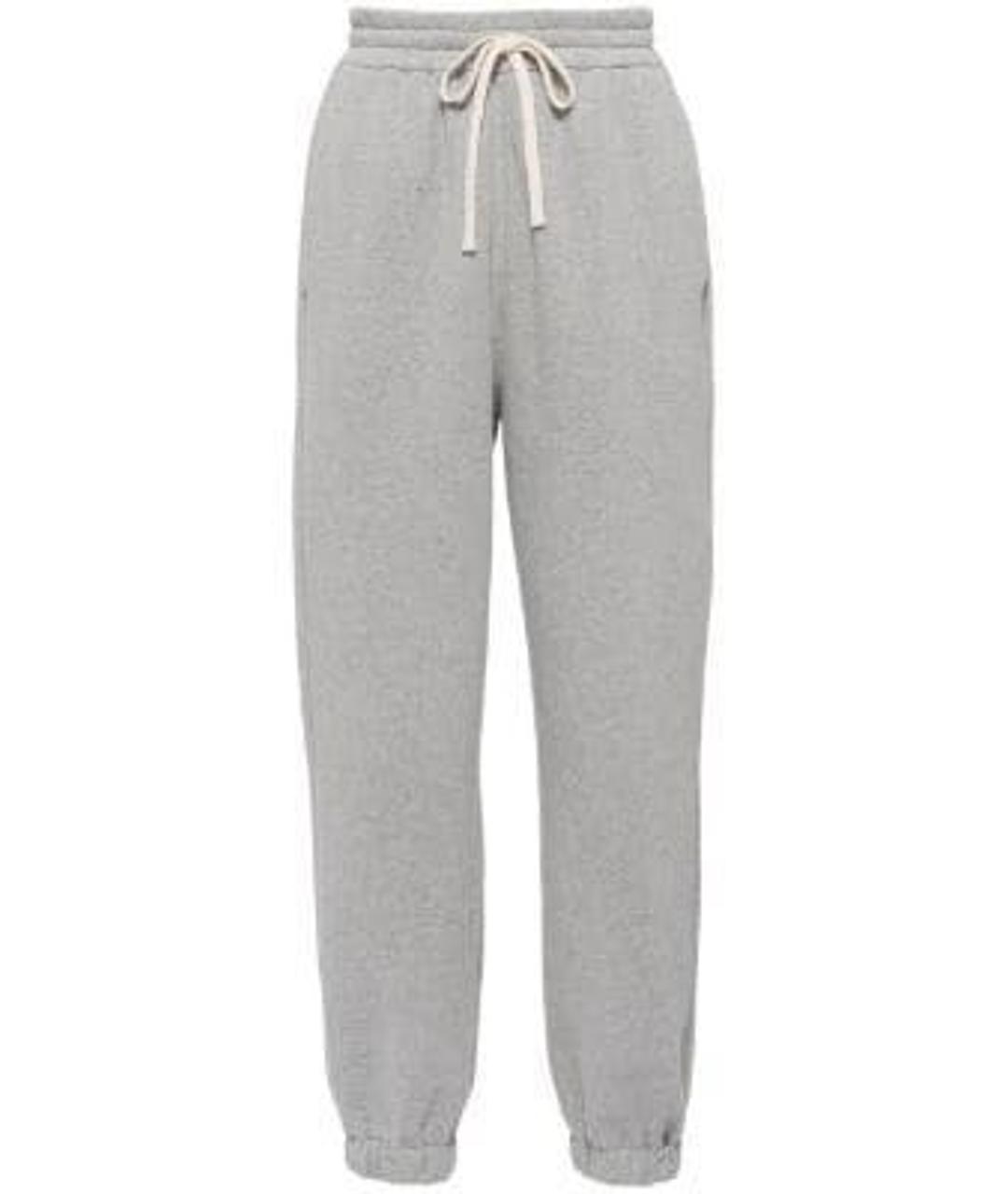 MIU MIU Серые хлопковые спортивные брюки и шорты, фото 1