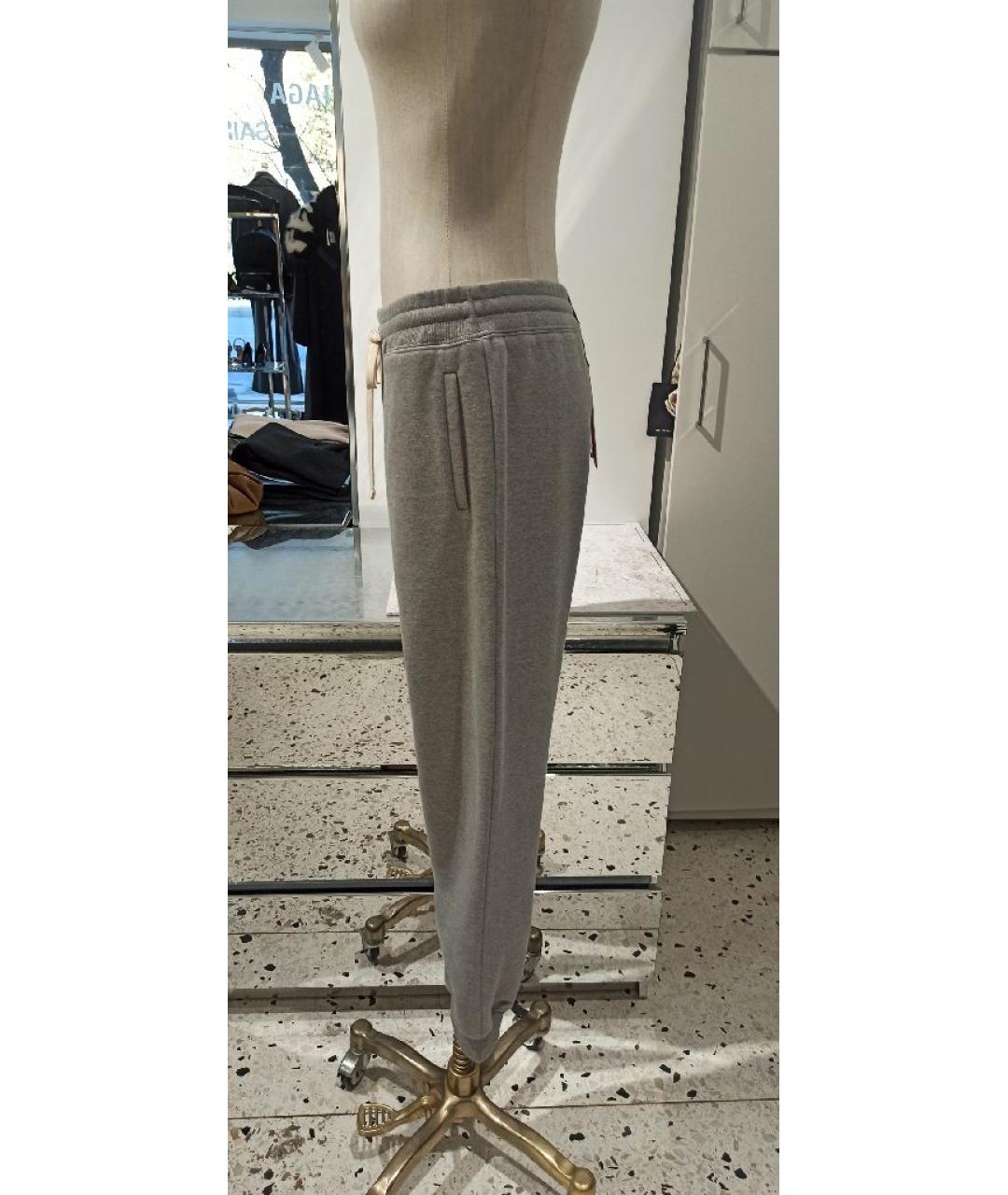 MIU MIU Серые хлопковые спортивные брюки и шорты, фото 3