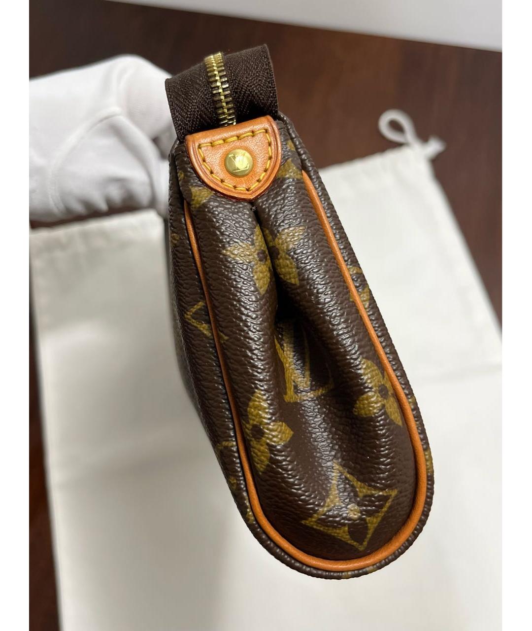 LOUIS VUITTON Коричневая кожаная сумка через плечо, фото 7