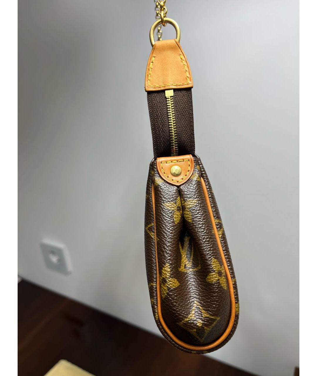 LOUIS VUITTON Коричневая кожаная сумка через плечо, фото 4