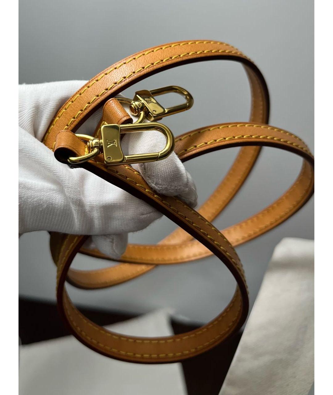 LOUIS VUITTON Коричневая кожаная сумка через плечо, фото 5