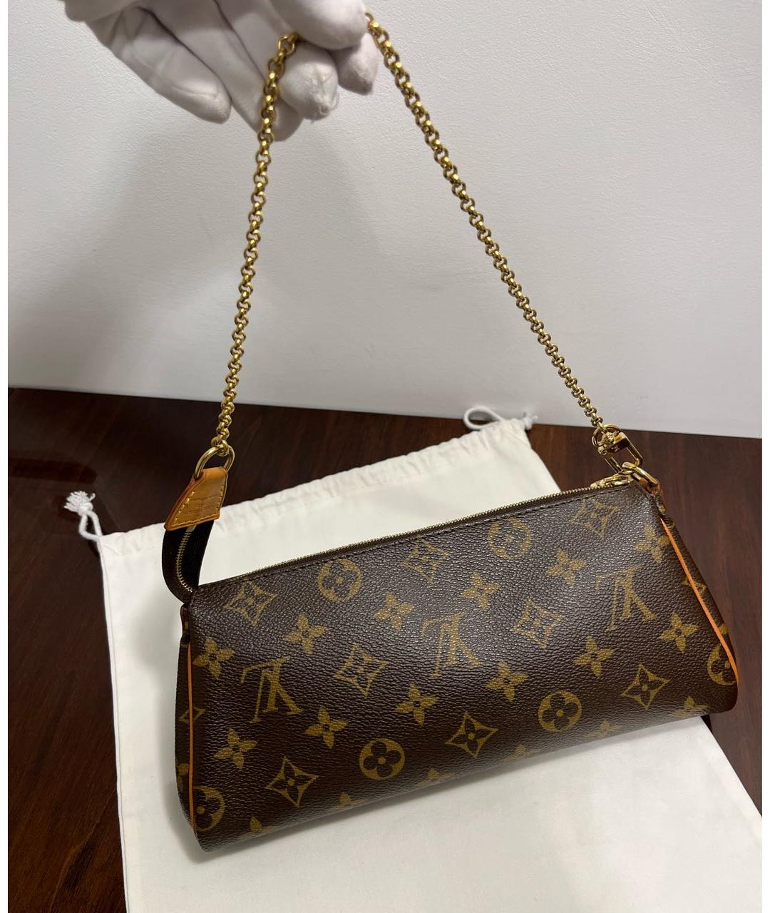 LOUIS VUITTON Коричневая кожаная сумка через плечо, фото 6