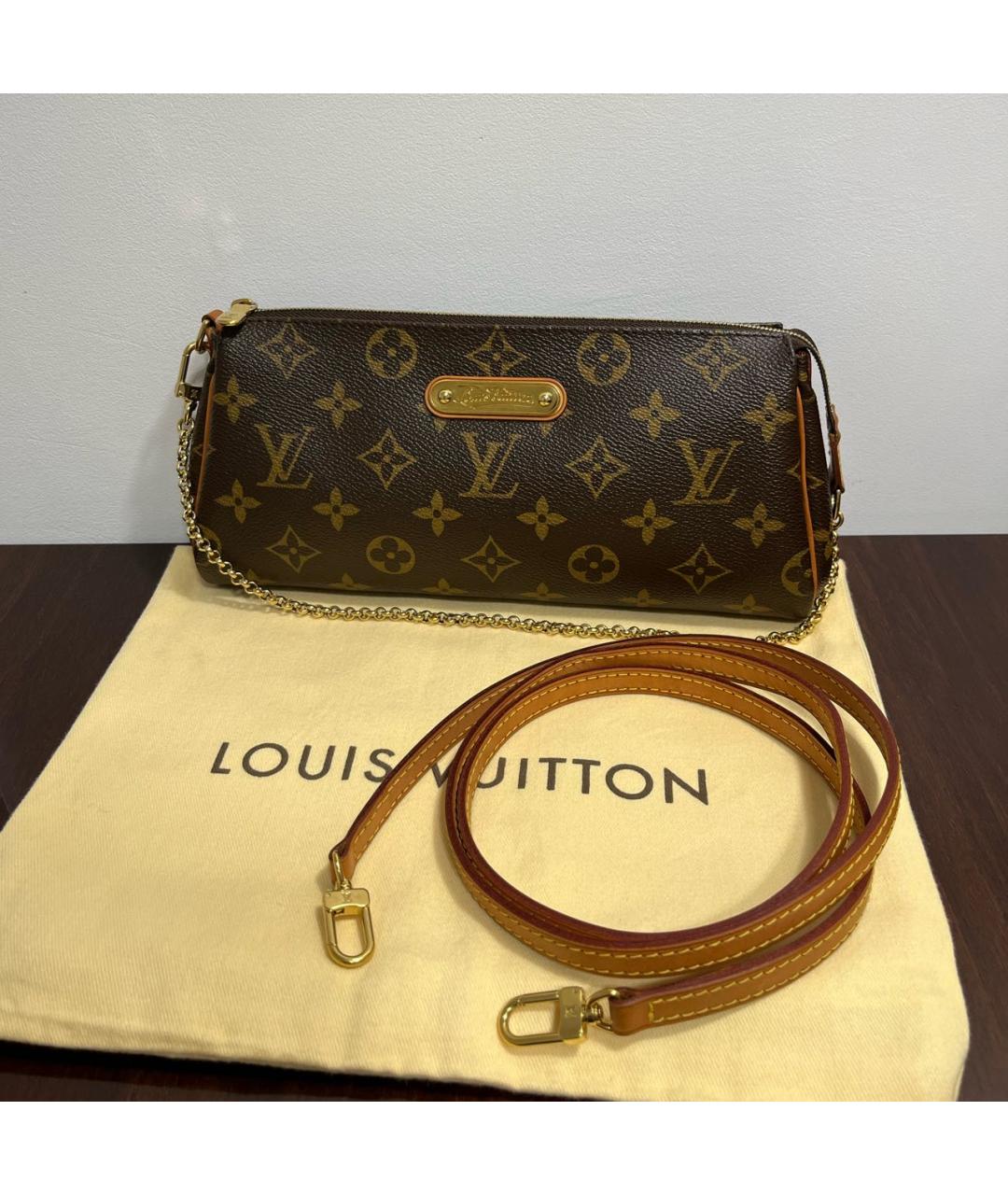 LOUIS VUITTON Коричневая кожаная сумка через плечо, фото 2
