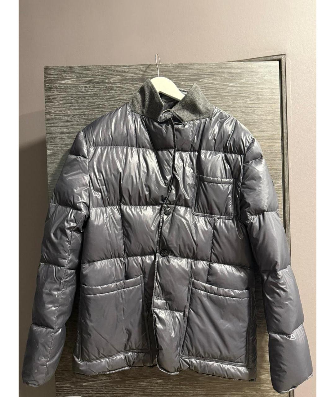 ERMANNO SCERVINO Антрацитовый полиамидовый пуховик, фото 4