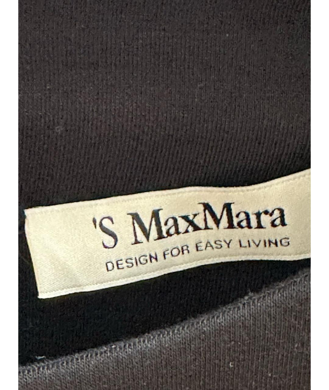 'S MAX MARA Черное хлопковое платье, фото 3