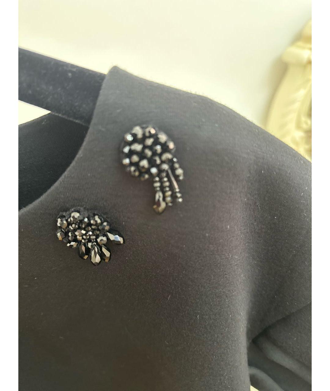 'S MAX MARA Черное хлопковое платье, фото 4