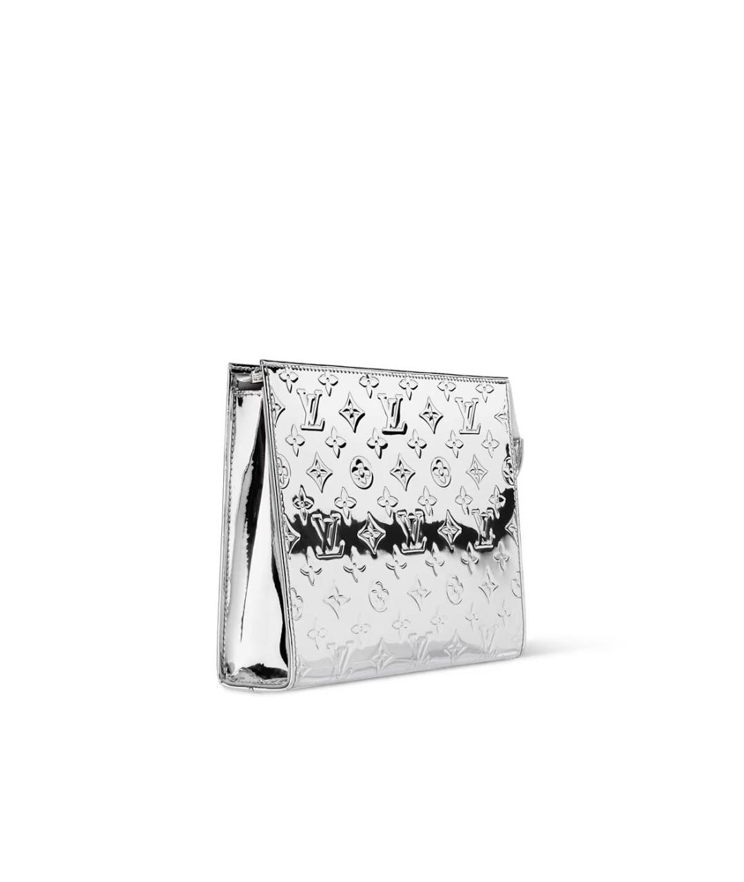 LOUIS VUITTON Серебряная кожаная косметичка, фото 2