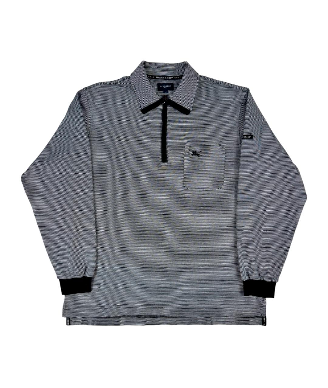 BURBERRY Черное синтетическое поло с длинным рукавом, фото 1