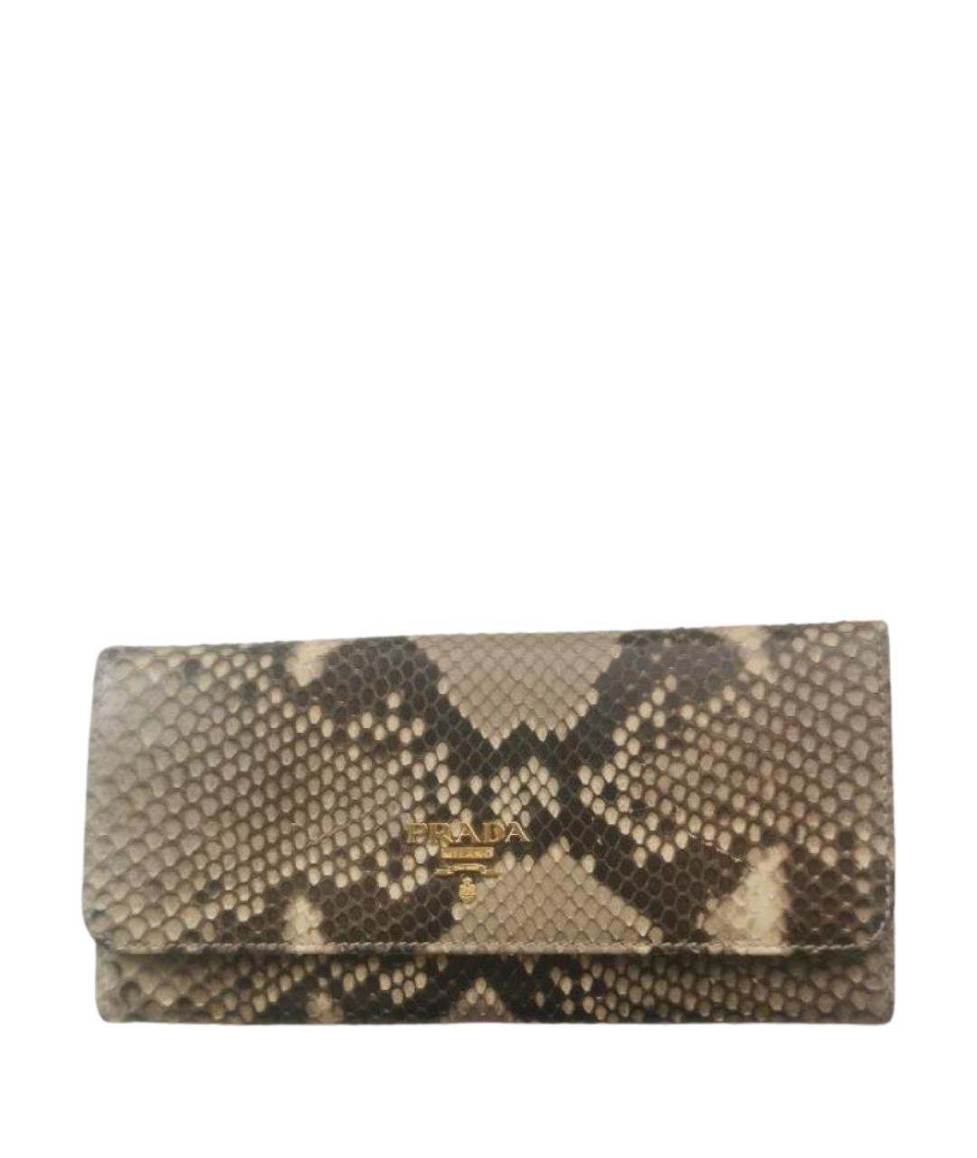 PRADA Бежевый кошелек из экзотической кожи, фото 1