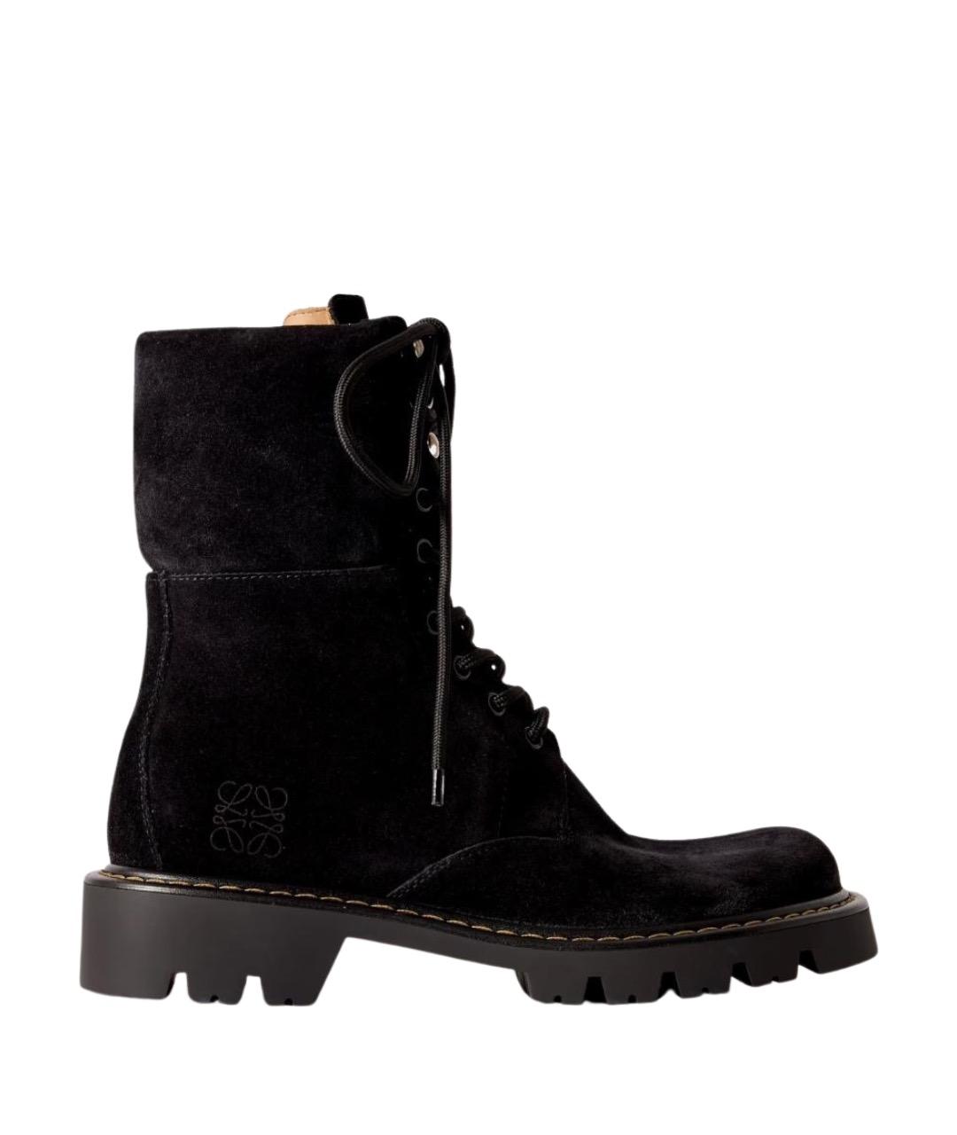 LOEWE Черные замшевые ботинки, фото 1
