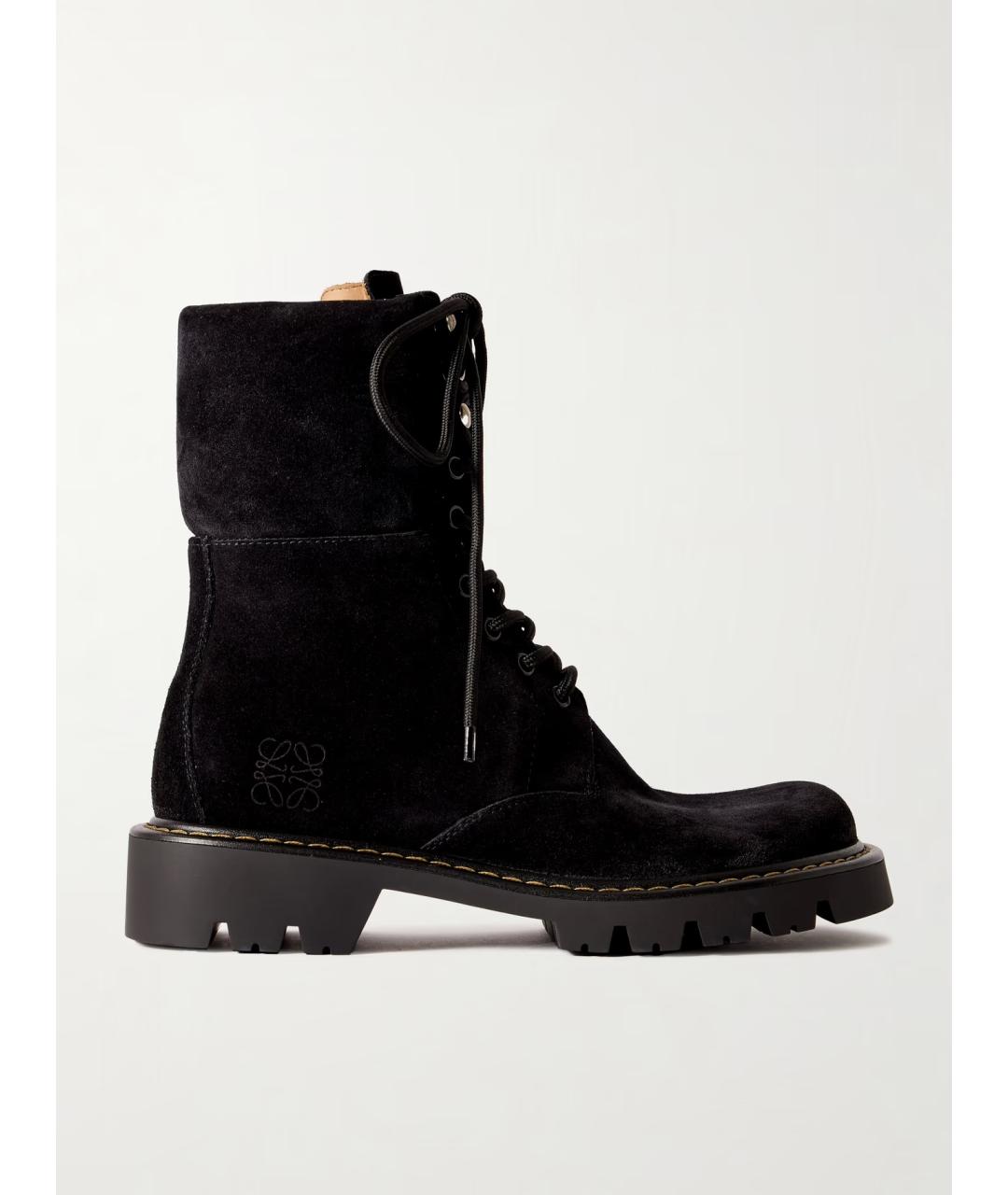 LOEWE Черные замшевые ботинки, фото 5